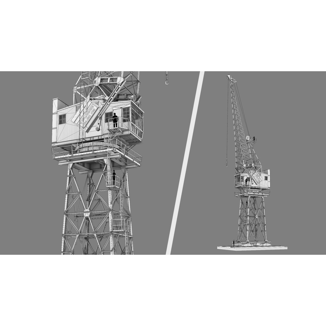 Crane STOTHERT-PITT 3D Model – Low Poly Rigged Asset, PBR Textures - View 28