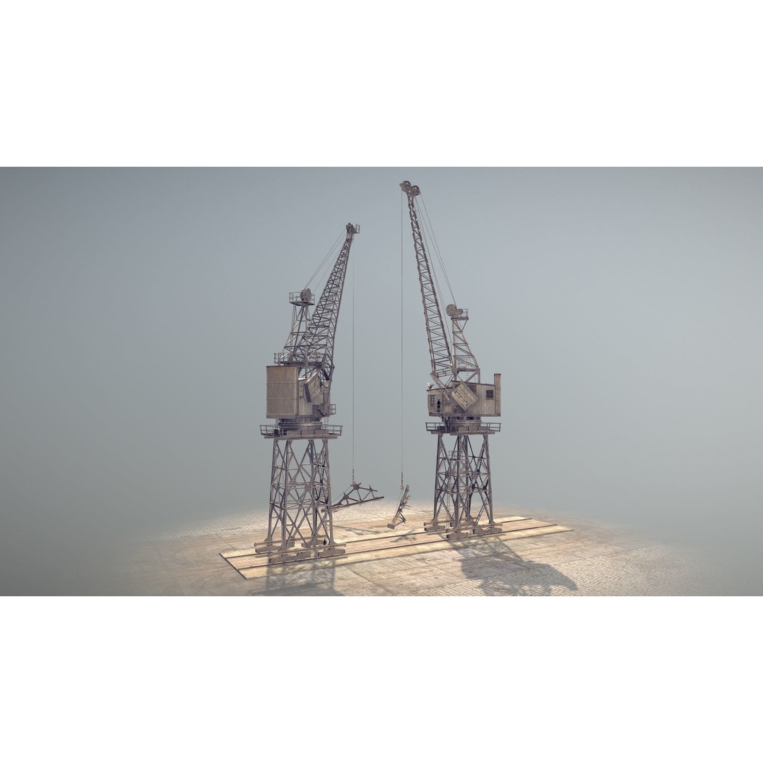 Crane STOTHERT-PITT 3D Model – Low Poly Rigged Asset, PBR Textures - View 5