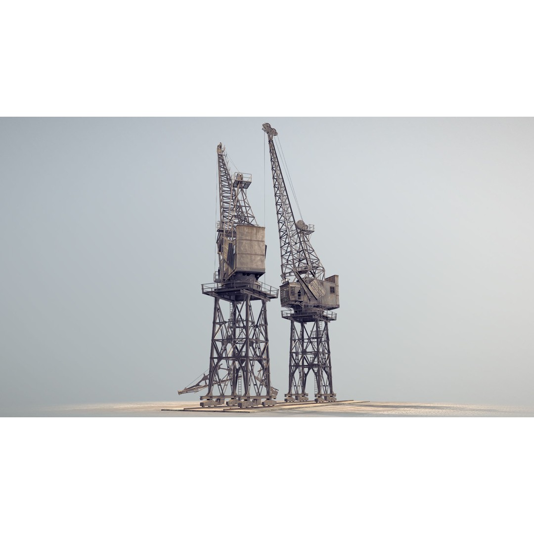 Crane STOTHERT-PITT 3D Model – Low Poly Rigged Asset, PBR Textures - View 6