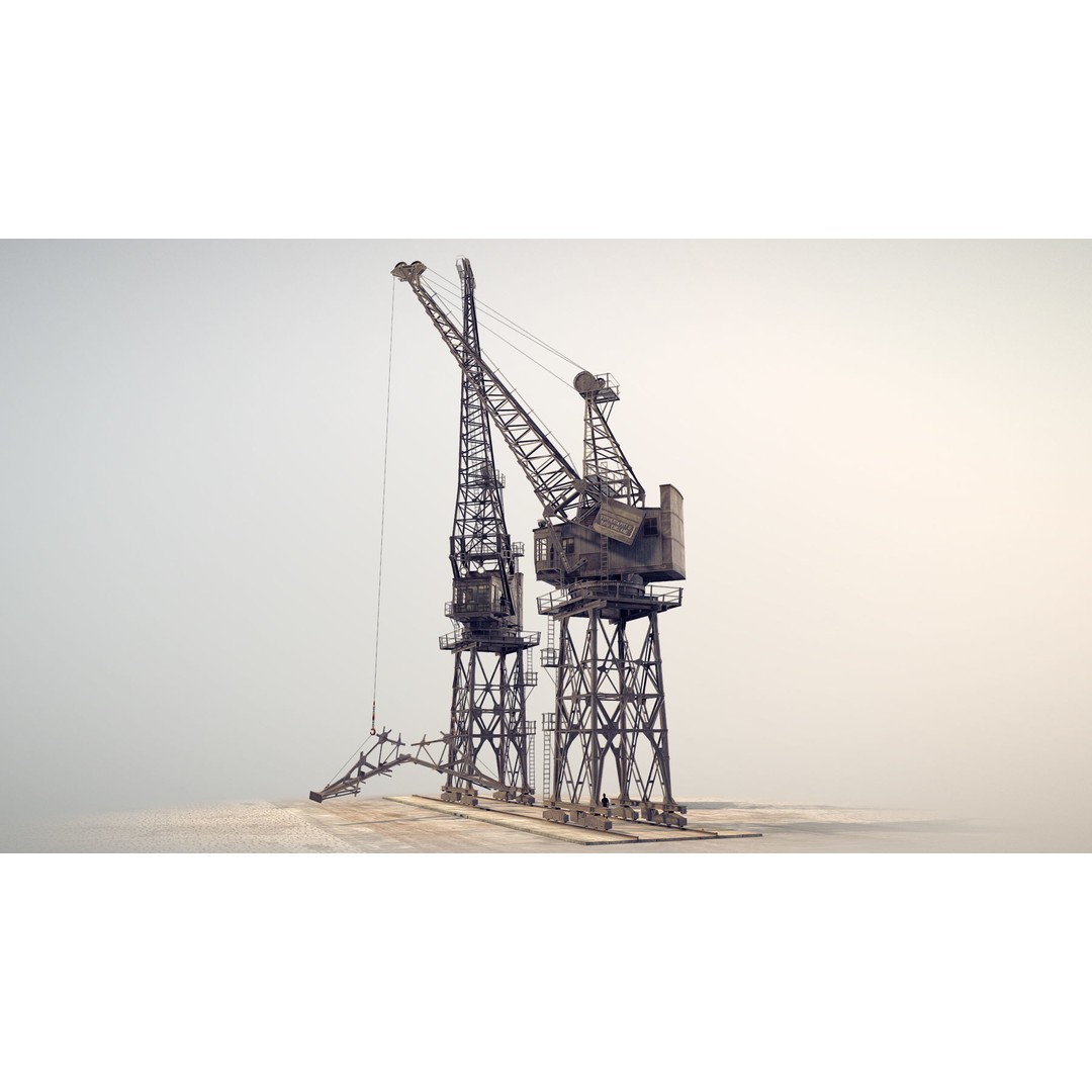 Crane STOTHERT-PITT 3D Model – Low Poly Rigged Asset, PBR Textures - View 7