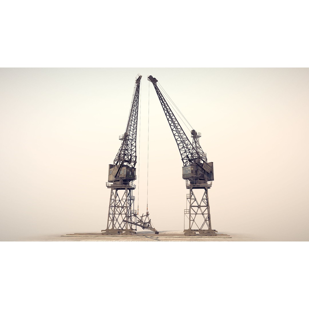 Crane STOTHERT-PITT 3D Model – Low Poly Rigged Asset, PBR Textures - View 8