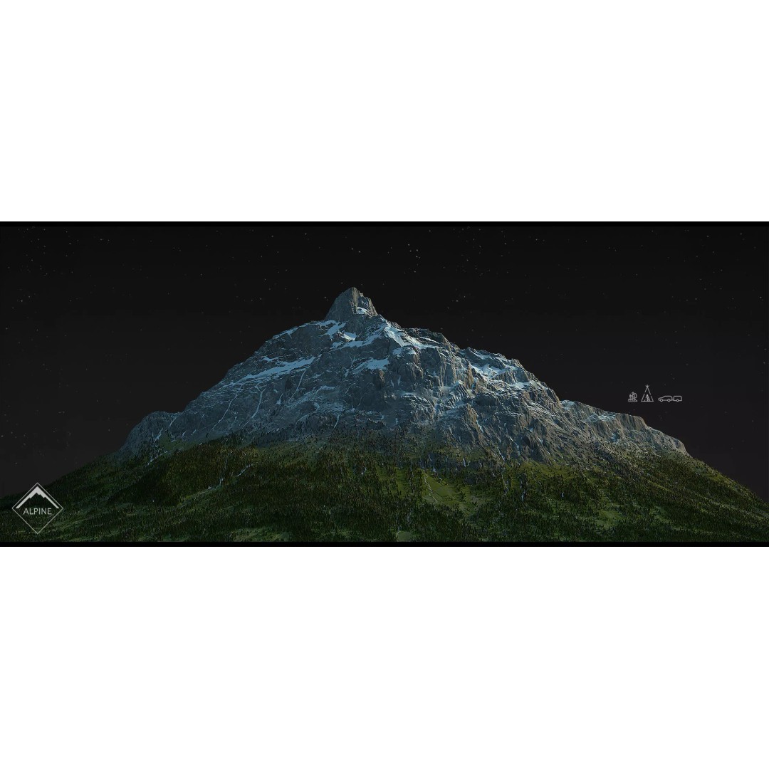 Alpine Mountains 3D Model – Game Ready Landscape Pack with PBR Textures - View 10