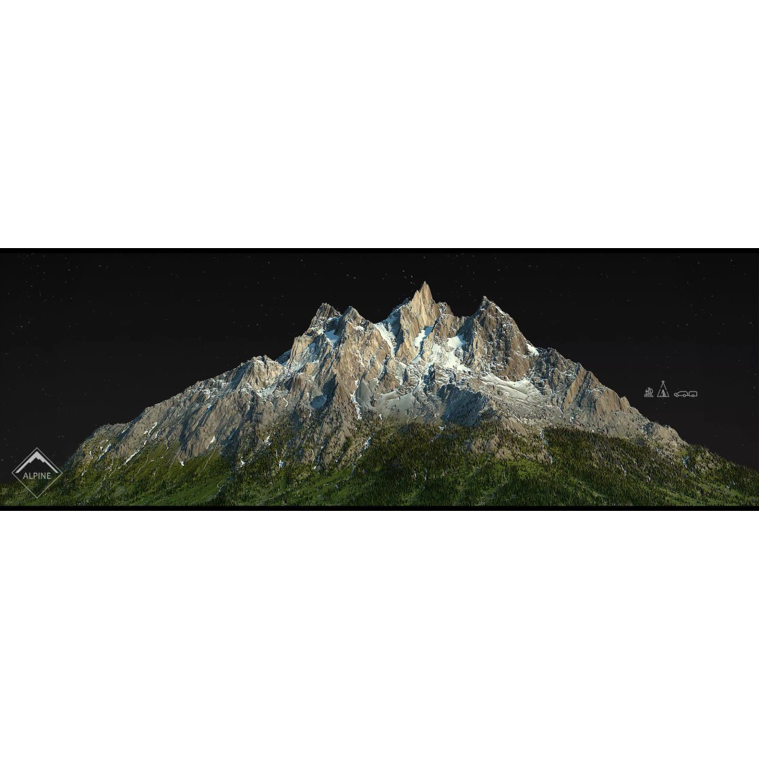 Alpine Mountains 3D Model – Game Ready Landscape Pack with PBR Textures - View 12