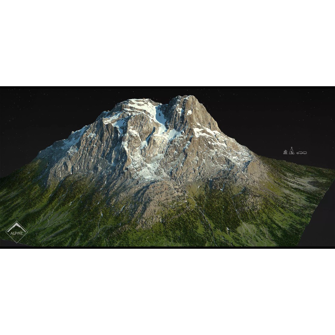 Alpine Mountains 3D Model – Game Ready Landscape Pack with PBR Textures - View 15