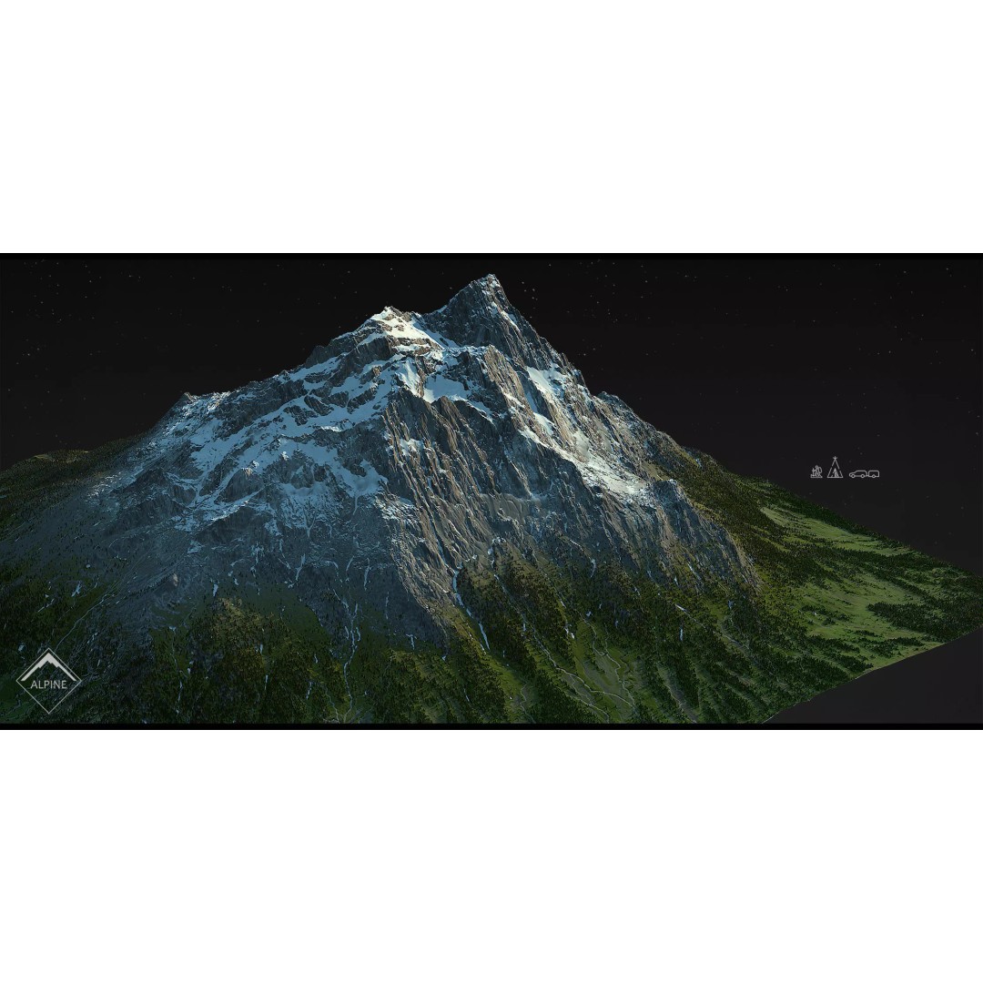 Alpine Mountains 3D Model – Game Ready Landscape Pack with PBR Textures - View 16