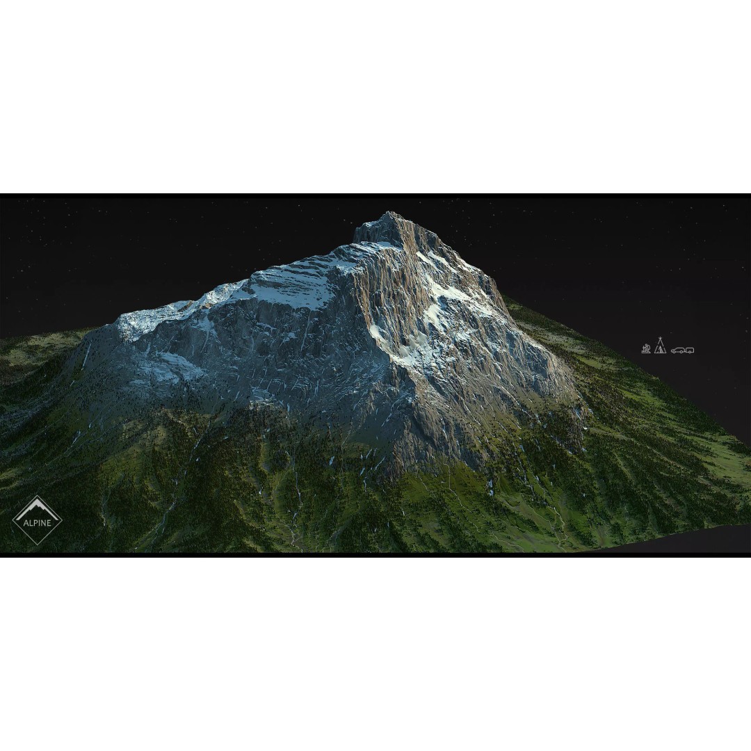 Alpine Mountains 3D Model – Game Ready Landscape Pack with PBR Textures - View 17