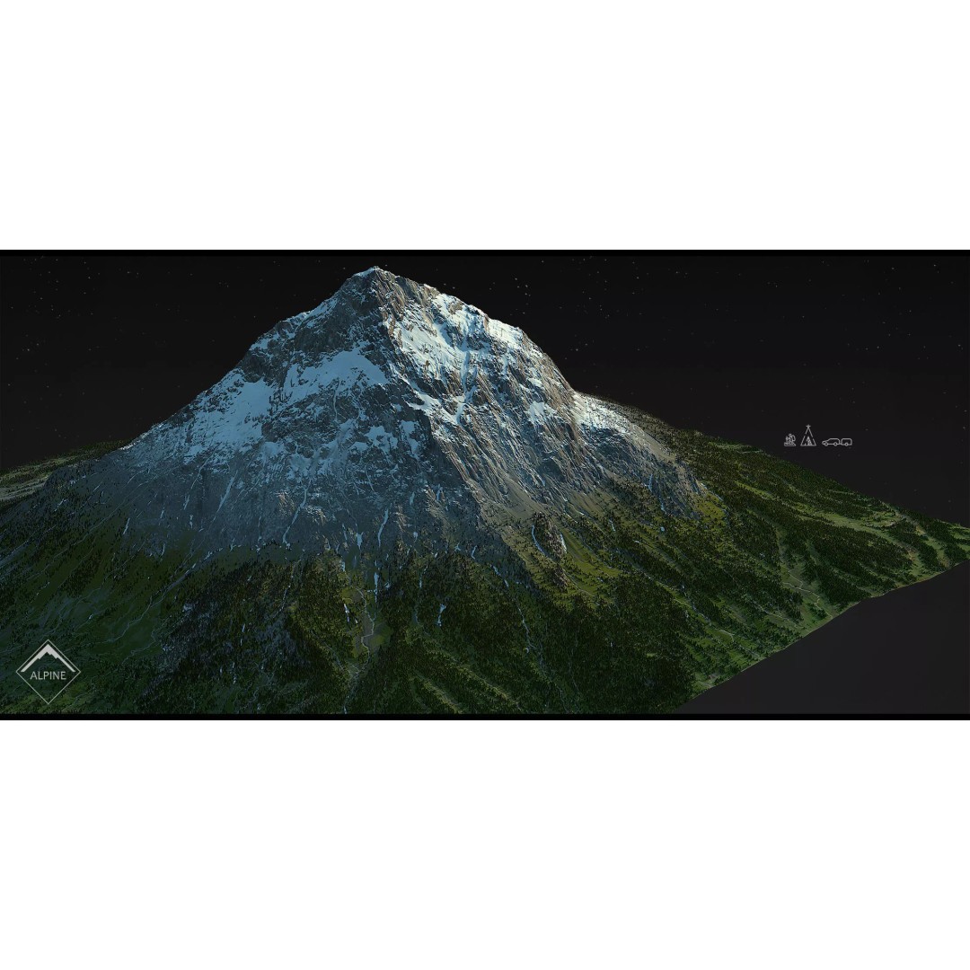 Alpine Mountains 3D Model – Game Ready Landscape Pack with PBR Textures - View 19