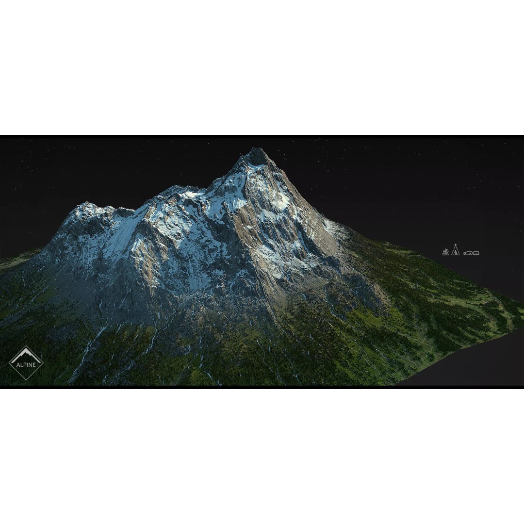 Alpine Mountains 3D Model – Game Ready Landscape Pack with PBR Textures - View 20