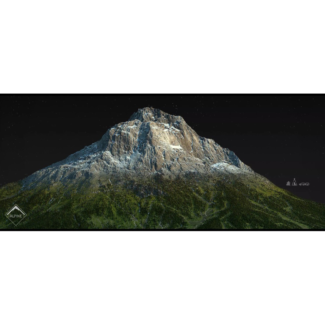 Alpine Mountains 3D Model – Game Ready Landscape Pack with PBR Textures - View 4