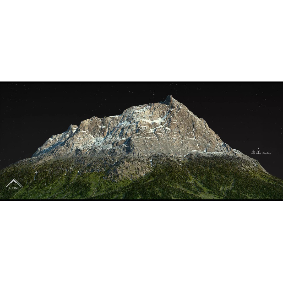 Alpine Mountains 3D Model – Game Ready Landscape Pack with PBR Textures - View 5
