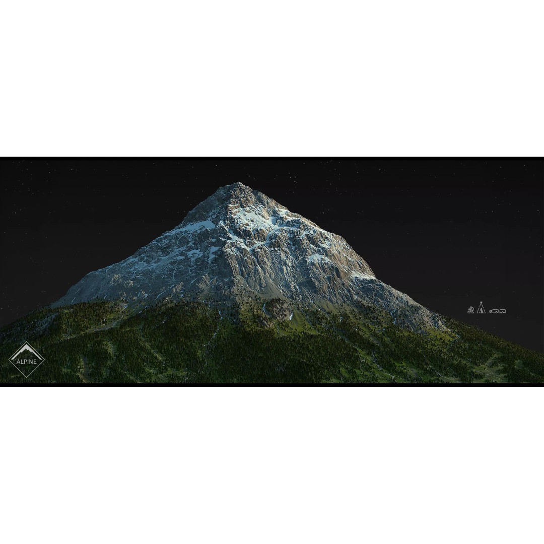 Alpine Mountains 3D Model – Game Ready Landscape Pack with PBR Textures - View 6