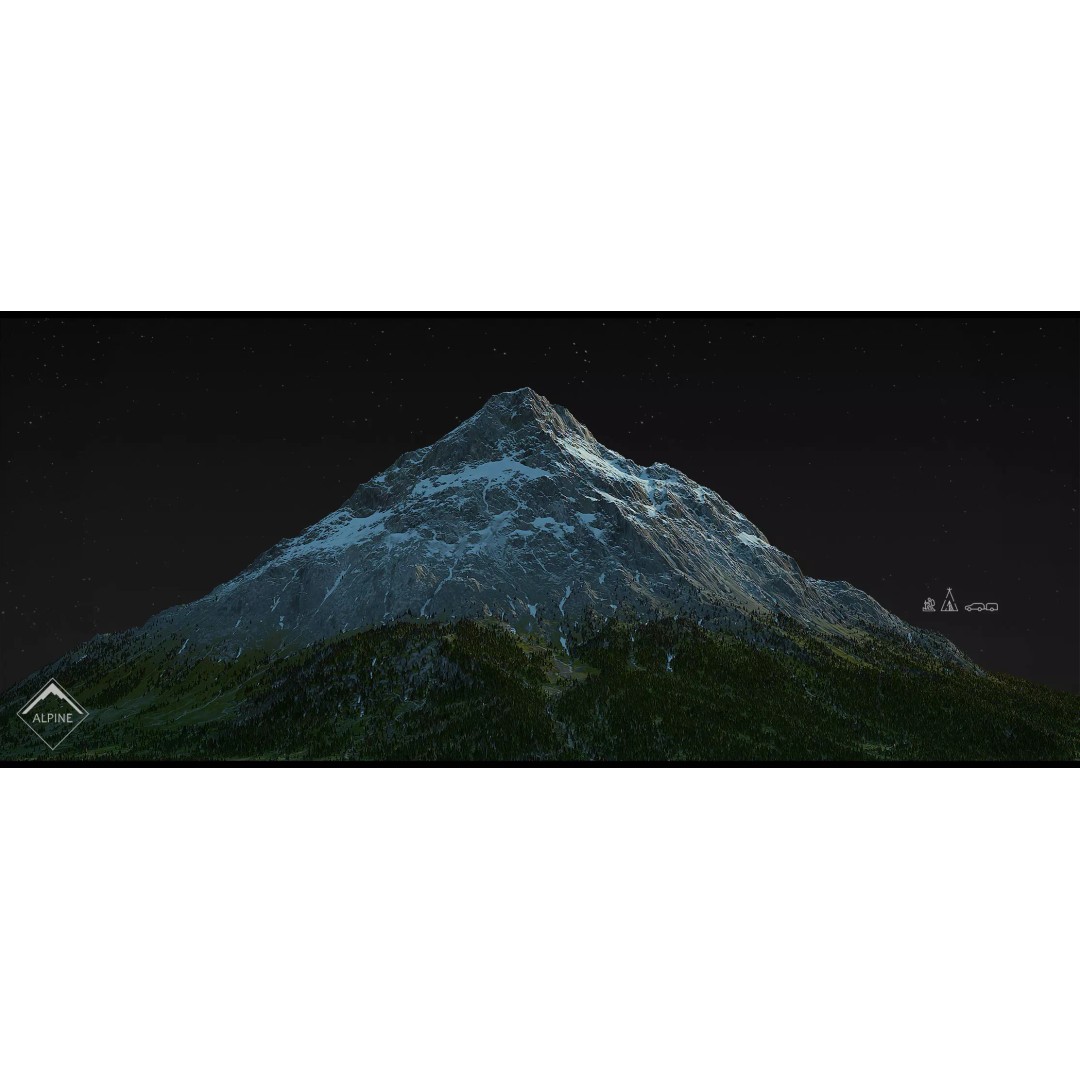 Alpine Mountains 3D Model – Game Ready Landscape Pack with PBR Textures - View 7