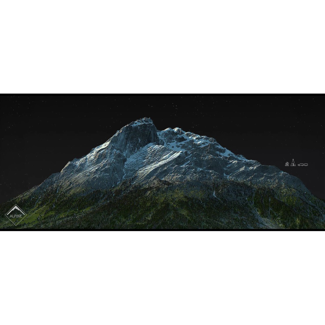 Alpine Mountains 3D Model – Game Ready Landscape Pack with PBR Textures - View 9