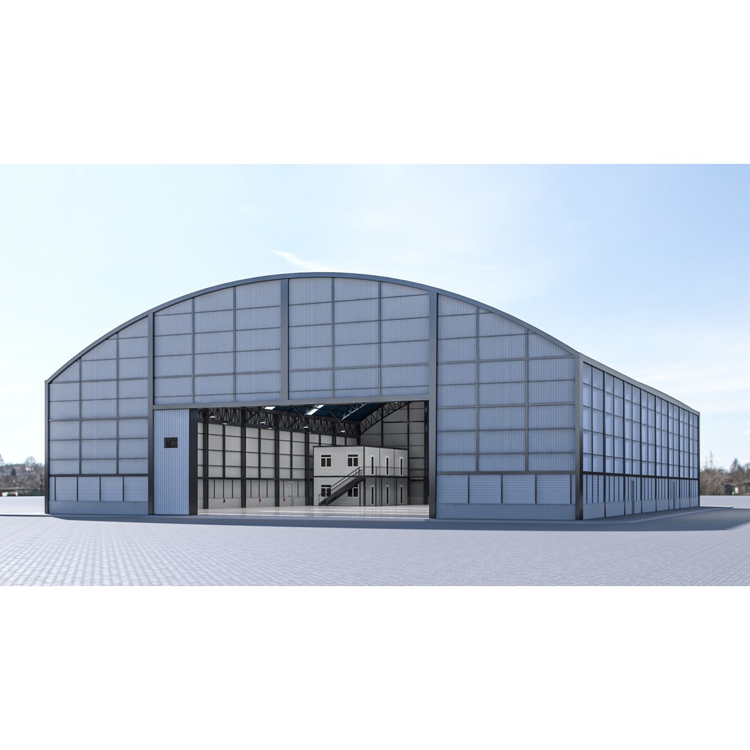 Warehouse 3D Model – Detailed Industrial Building with Textures - View 3