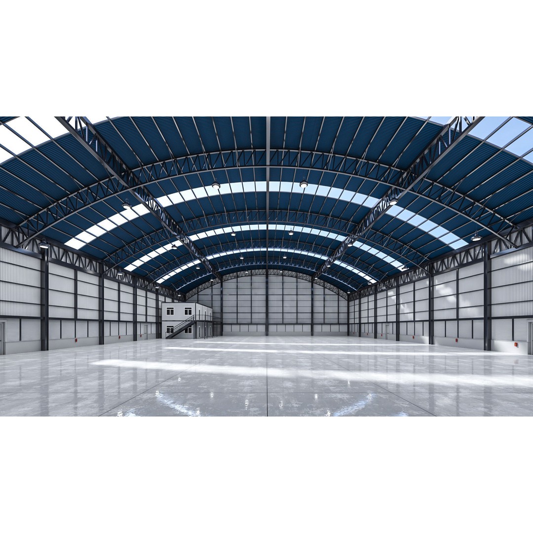 Warehouse 3D Model – Detailed Industrial Building with Textures - View 4