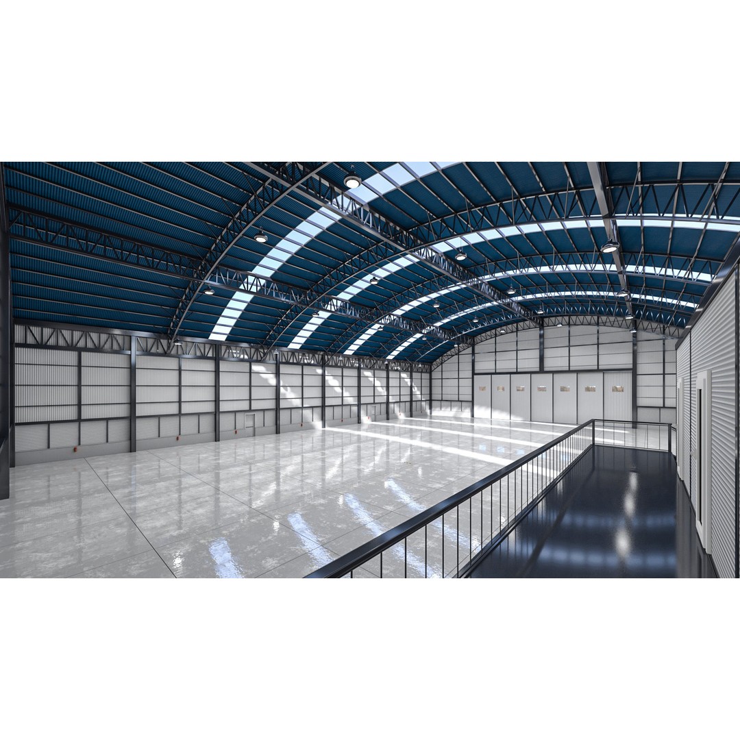 Warehouse 3D Model – Detailed Industrial Building with Textures - View 5