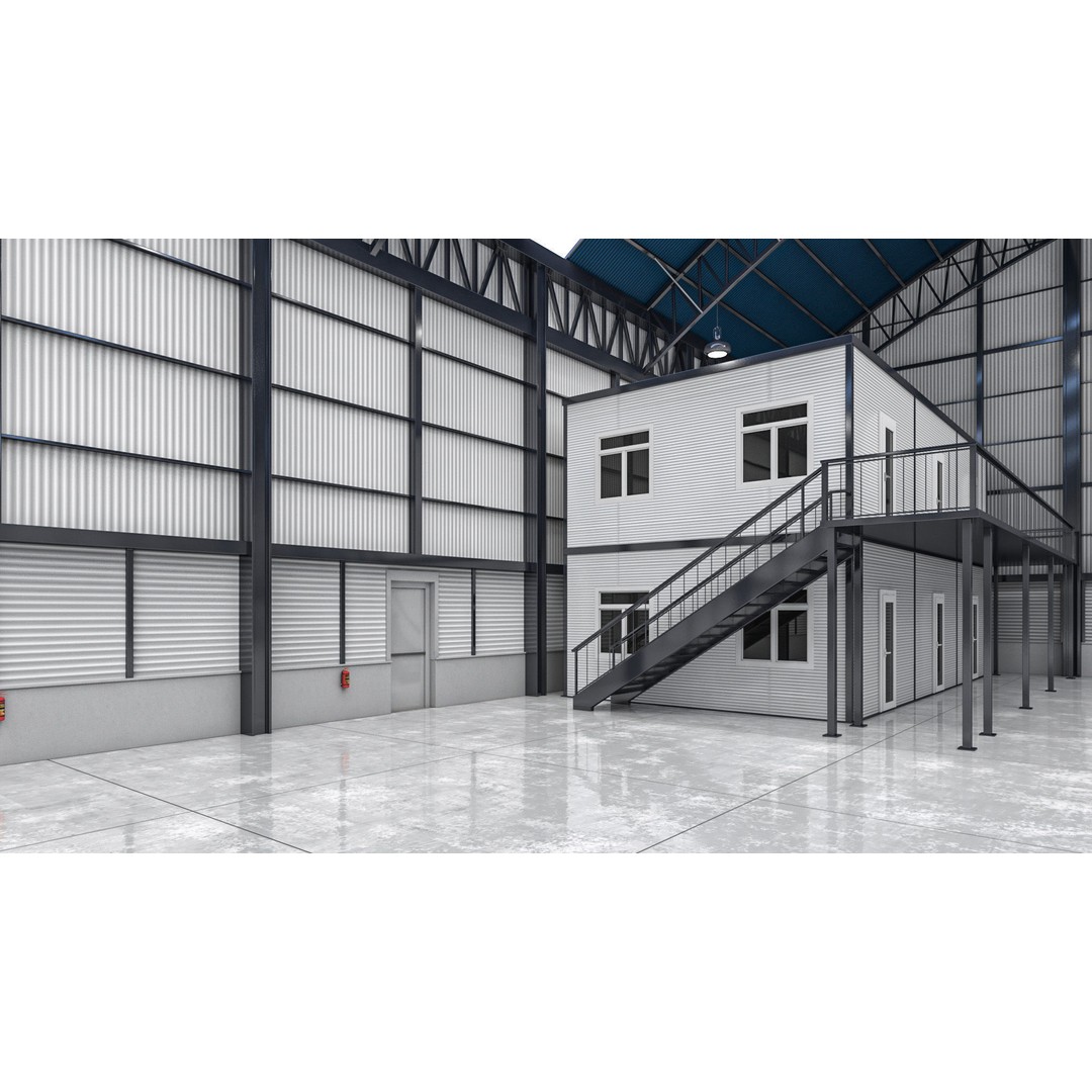 Warehouse 3D Model – Detailed Industrial Building with Textures - View 6