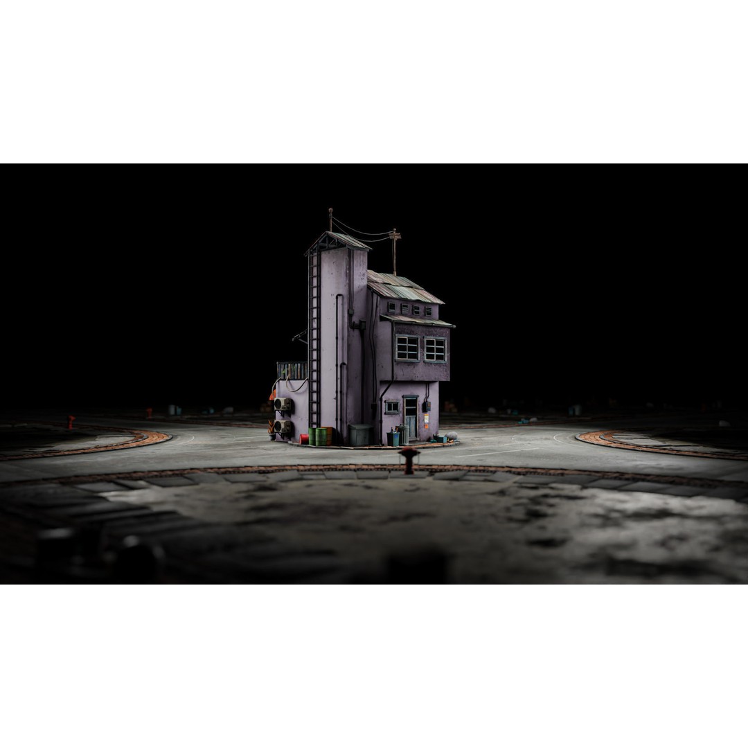 Hong Kong Building 3D Model – Low Poly 1980s Urban Style, FBX - View 11