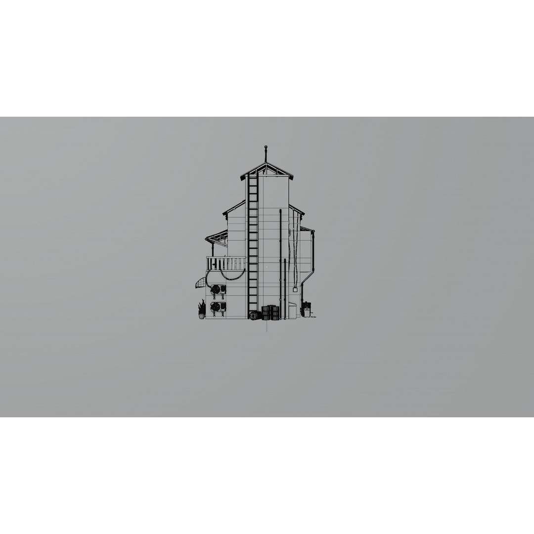 Hong Kong Building 3D Model – Low Poly 1980s Urban Style, FBX - View 21