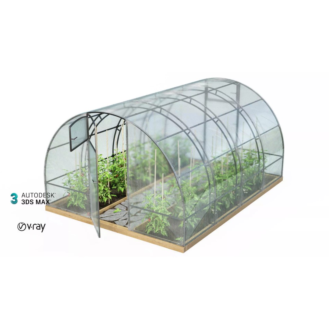 Greenhouse 3D Model – Realistic Glasshouse Asset, FBX & Blender Formats - View 2