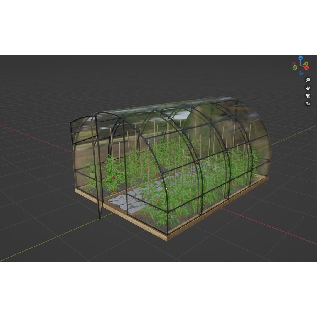 Greenhouse 3D Model – Realistic Glasshouse Asset, FBX & Blender Formats - View 29