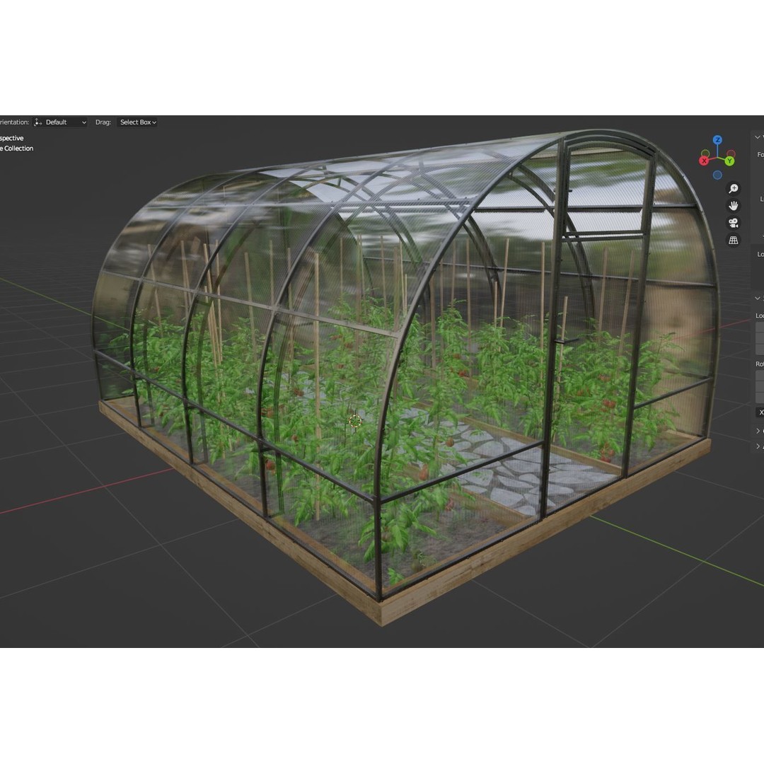 Greenhouse 3D Model – Realistic Glasshouse Asset, FBX & Blender Formats - View 30