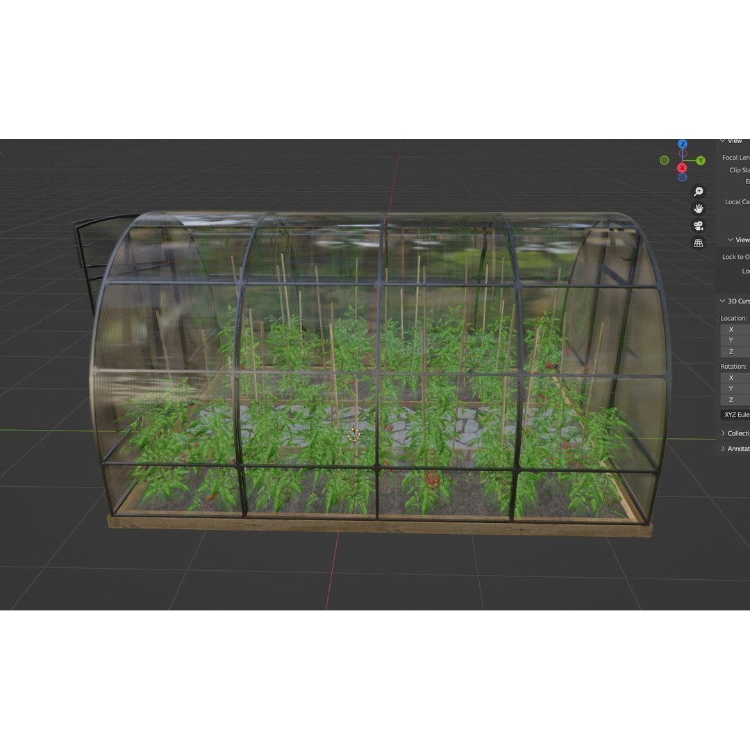 Greenhouse 3D Model – Realistic Glasshouse Asset, FBX & Blender Formats - View 31