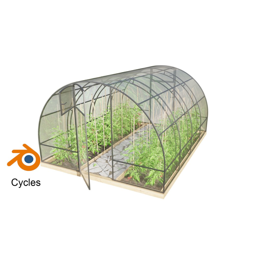 Greenhouse 3D Model – Realistic Glasshouse Asset, FBX & Blender Formats - View 4