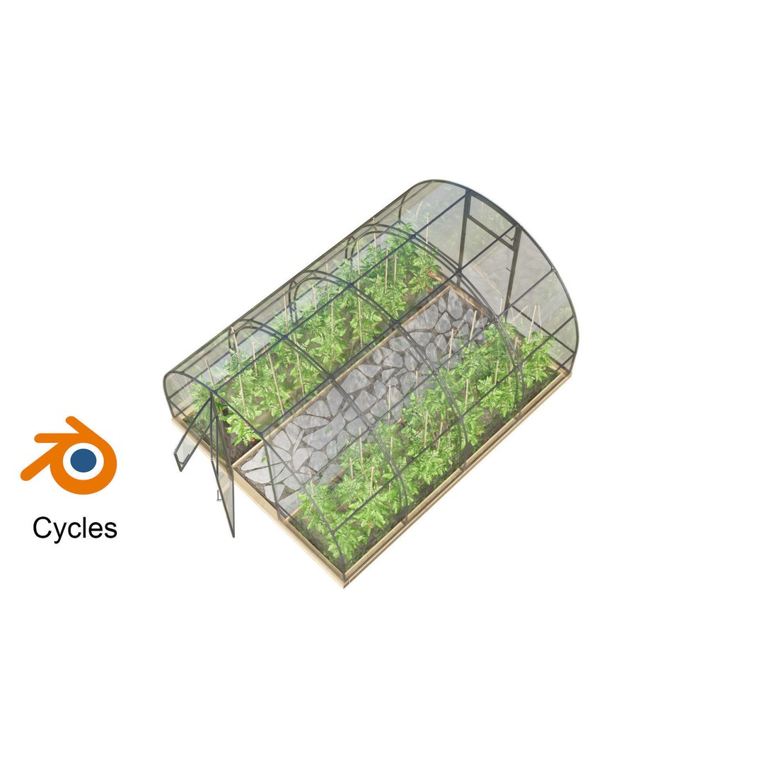 Greenhouse 3D Model – Realistic Glasshouse Asset, FBX & Blender Formats - View 5