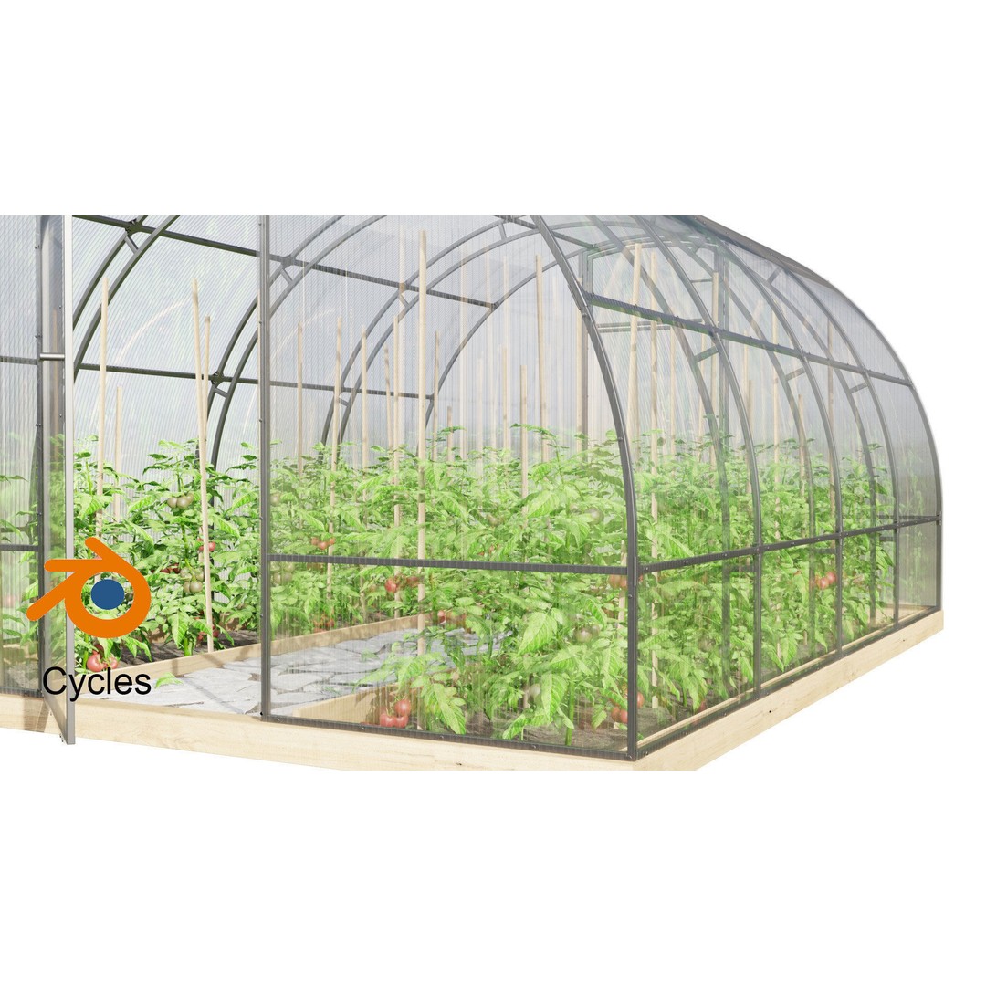 Greenhouse 3D Model – Realistic Glasshouse Asset, FBX & Blender Formats - View 6