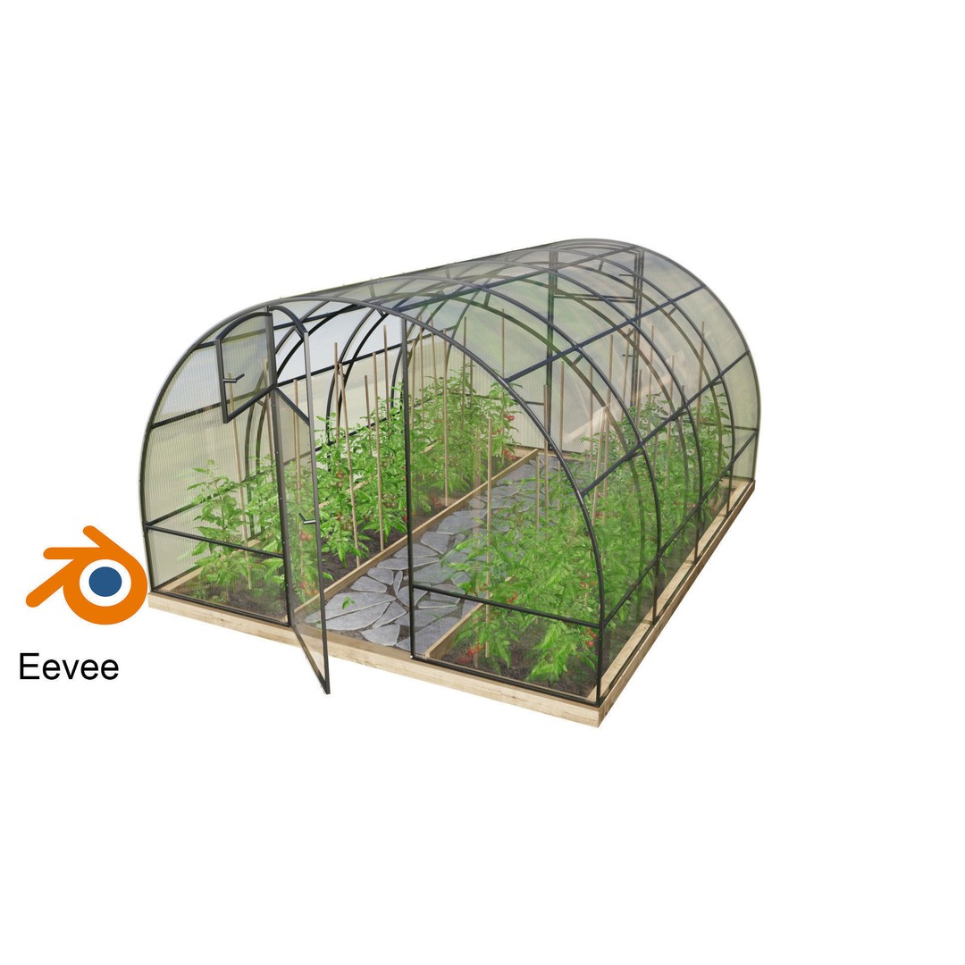 Greenhouse 3D Model – Realistic Glasshouse Asset, FBX & Blender Formats - View 7