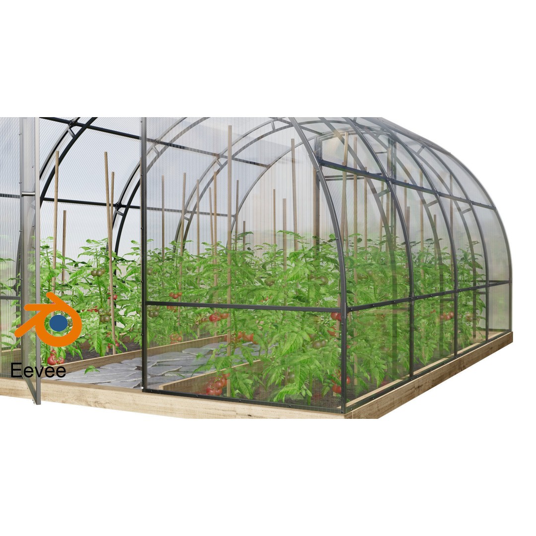 Greenhouse 3D Model – Realistic Glasshouse Asset, FBX & Blender Formats - View 8