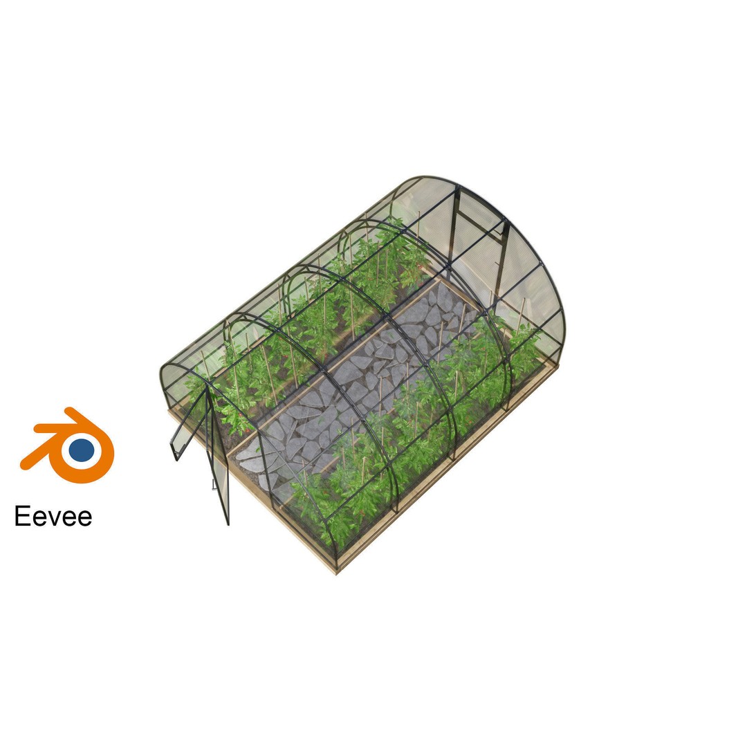 Greenhouse 3D Model – Realistic Glasshouse Asset, FBX & Blender Formats - View 9