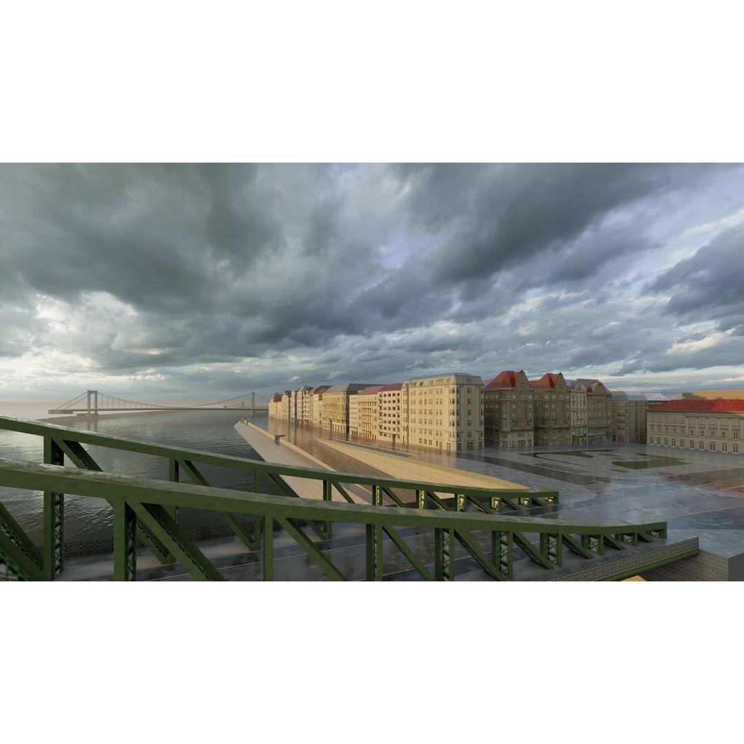 Budapest 3D Model – High Quality Cityscape Asset, PBR Textures - View 11
