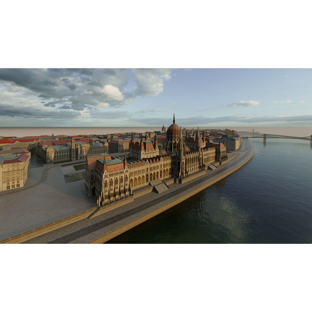 Budapest 3D Model – High Quality Cityscape Asset, PBR Textures - View 12