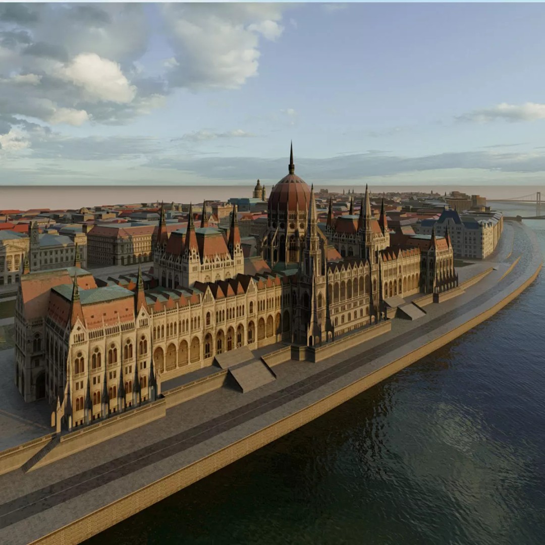 Budapest 3D Model – High Quality Cityscape Asset, PBR Textures - View 2