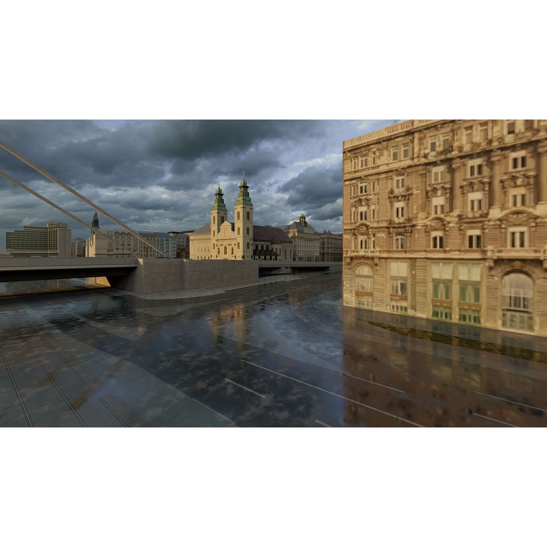 Budapest 3D Model – High Quality Cityscape Asset, PBR Textures - View 3