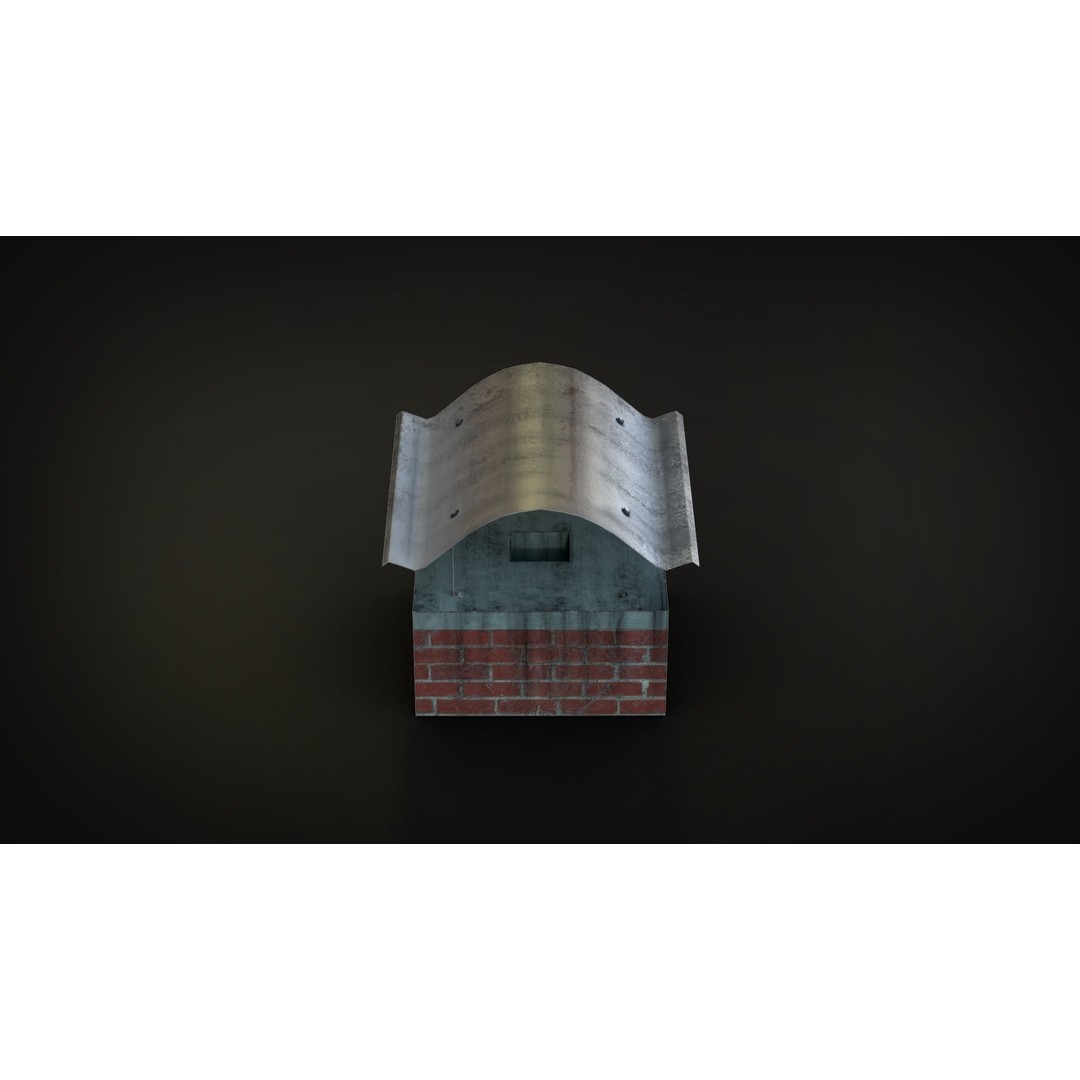 Chimney Vent Set 3D Model – Low Poly Architectural Asset, PBR Textures - View 10
