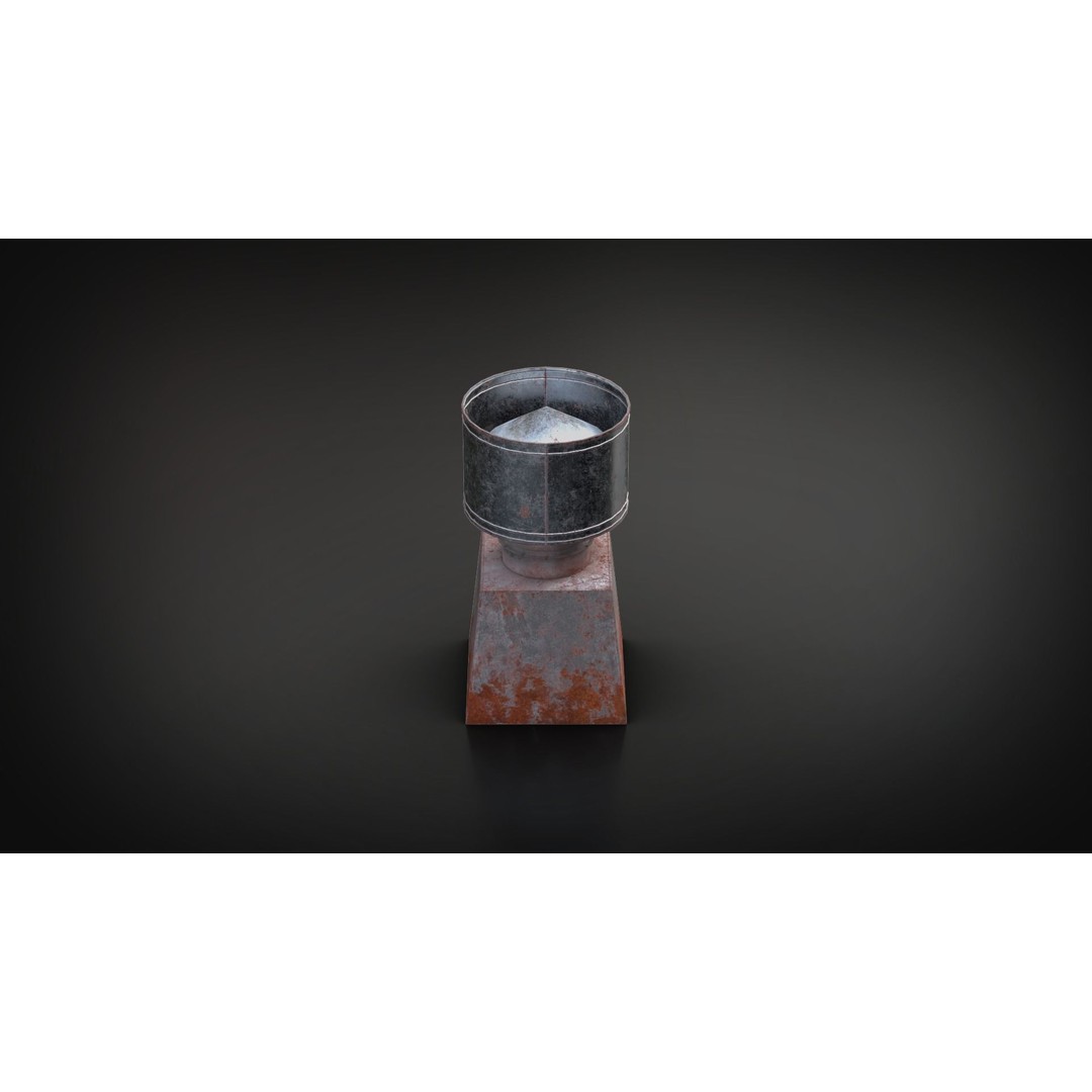 Chimney Vent Set 3D Model – Low Poly Architectural Asset, PBR Textures - View 18
