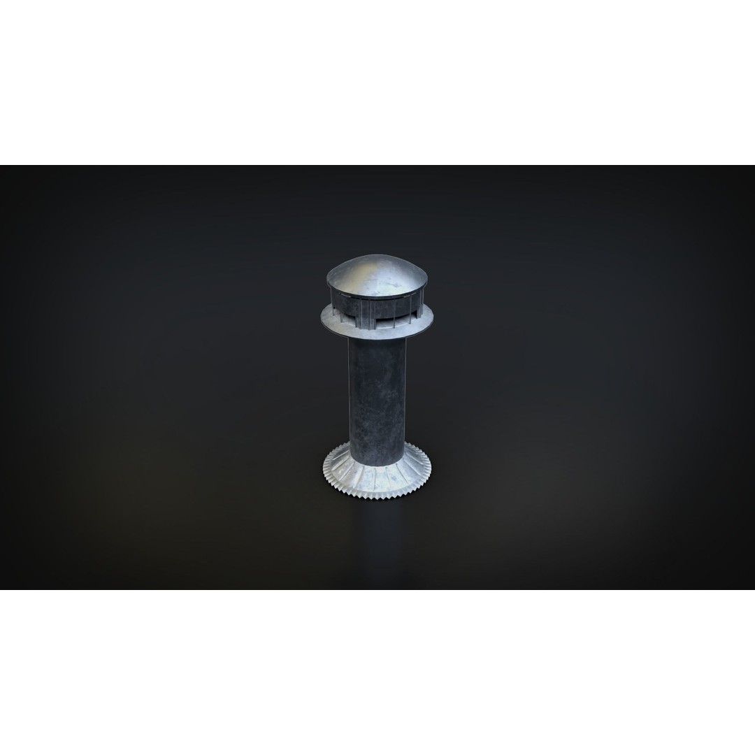 Chimney Vent Set 3D Model – Low Poly Architectural Asset, PBR Textures - View 24