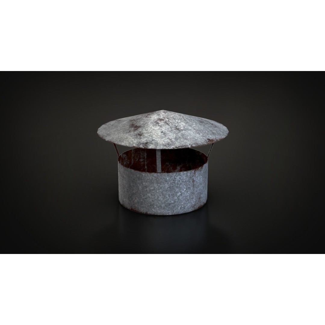 Chimney Vent Set 3D Model – Low Poly Architectural Asset, PBR Textures - View 58