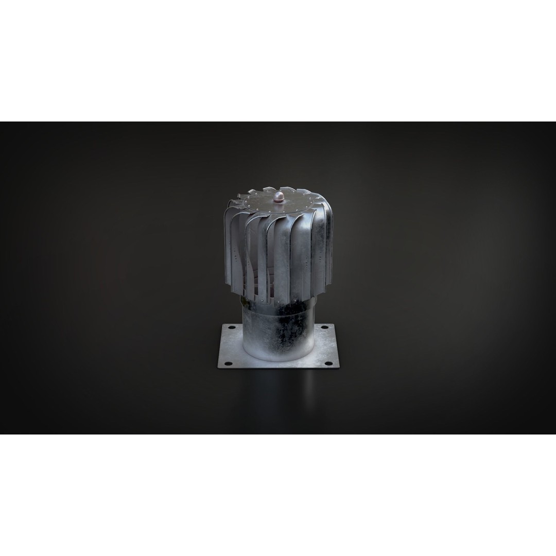 Chimney Vent Set 3D Model – Low Poly Architectural Asset, PBR Textures - View 6