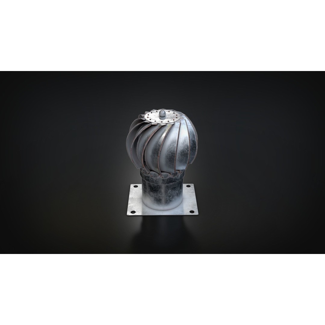 Chimney Vent Set 3D Model – Low Poly Architectural Asset, PBR Textures - View 8