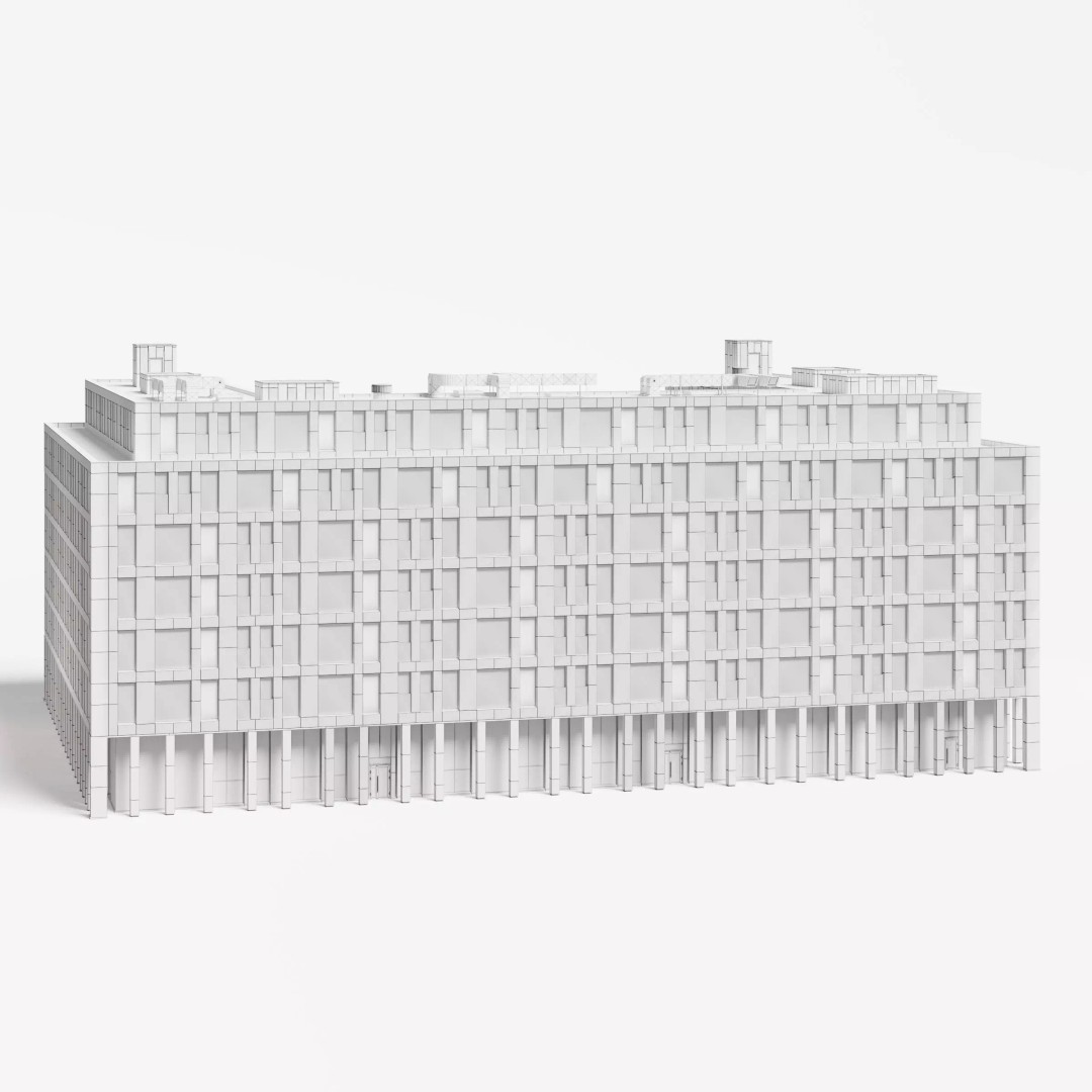 Medium-Sized Modern City Buildings 3D Model – PBR Textures, FBX, OBJ