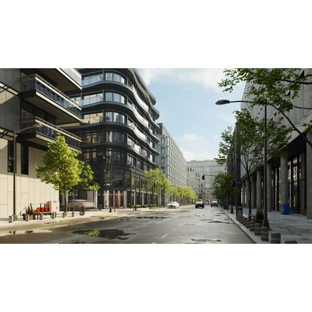 Medium-Sized Modern City Buildings 3D Model – PBR Textures, FBX, OBJ - View 2