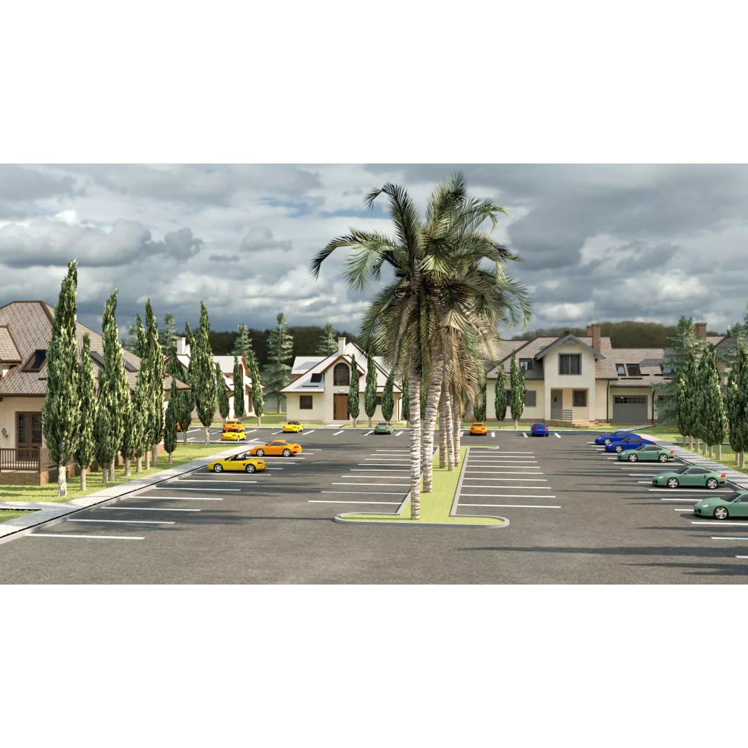 Tropical Resort Townhouse Community 3D Model – Low Poly Game Asset, FBX, Blender - View 8