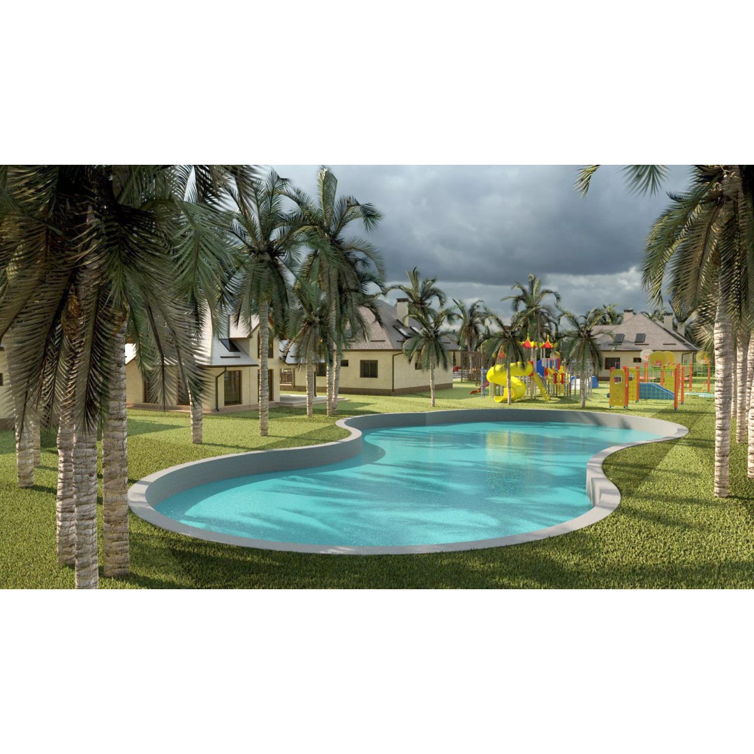 Tropical Resort Townhouse Community 3D Model – Low Poly Game Asset, FBX, Blender - View 9