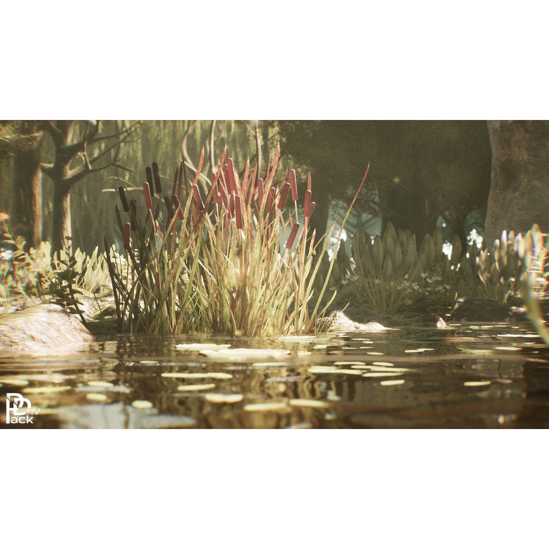 Swamp Environment 3D Model – Low Poly PBR Asset with 42 Props - View 10