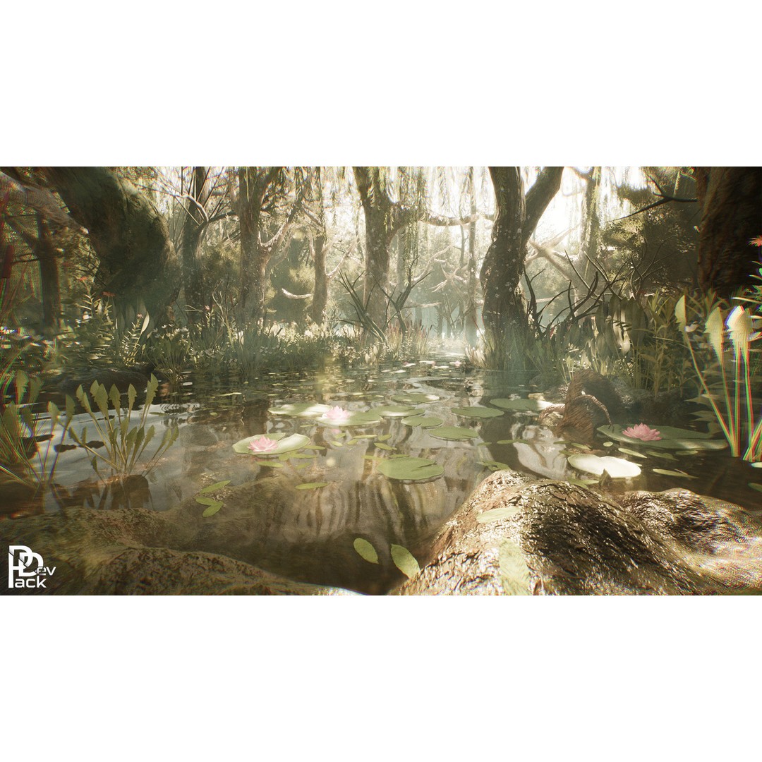 Swamp Environment 3D Model – Low Poly PBR Asset with 42 Props - View 12