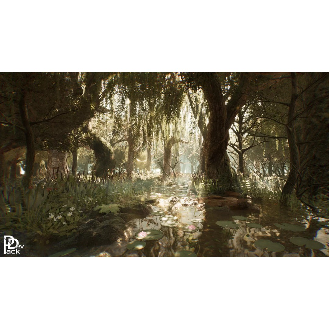 Swamp Environment 3D Model – Low Poly PBR Asset with 42 Props - View 2